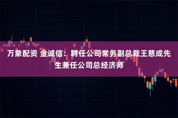 万象配资 金诚信：聘任公司常务副总裁王慈成先生兼任公司总经济师