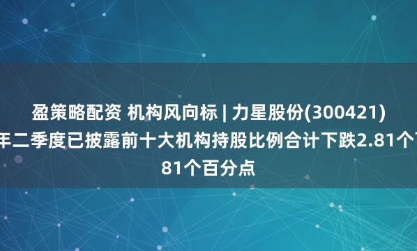 盈策略配资 机构风向标 | 力星股份(300421)2025年二季度已披露前十大机构持股比例合计下跌2.81个百分点